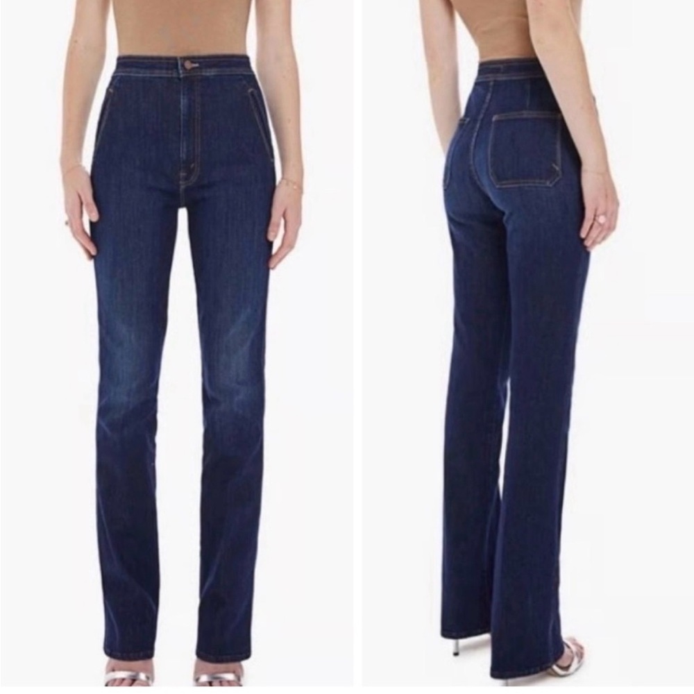 MOTHER High Waisted Double Smokin Dark Blue Jeans